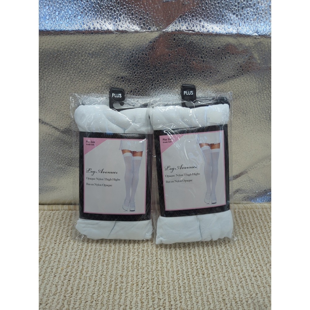 Leg Avenue Women's Solid Hue Thigh Highs Plus Size Lot Of 2